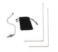 Conjunto de detector de varillas de radiestesia de cobre,Con estera protectora de péndulo,Para equipos de investigación paranormal (A)