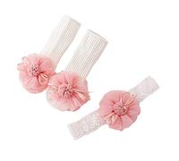 Conjunto de diadema y calcetines de encaje para bebé niña recién nacida, accesorios para el cabello recién nacido, accesorios para fotos de baby shower