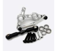 Conjunto de dirección de aluminio con rodamientos y eslabones, barra de acoplamiento plateada para Tamiya TT02