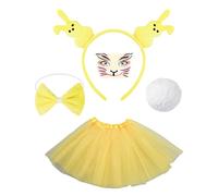 Conjunto de disfraces de conejo, juego de disfraces de conejo de Halloween | Colorido kit de disfraces de Halloween,Funciones divertidas suministros, trajes de accesorios para Pascua, cumpleaños