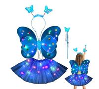 Conjunto de disfraces de | Juego de vestidos de con LED | Little Fairy Princess Dress Up Role Play LED Light Up Disfraz para niñas