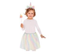 Conjunto de disfraces de unicornio arco iris - diadema, vara, tutú