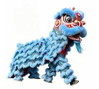 Conjunto de Disfraz de Cabeza de Danza Del León Tradicional Chino - Actuación de Danza Del Dragón Hecha a Mano y Decoración de Festivales(Blue,185cm/73in)