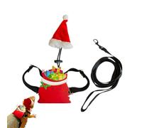 Conjunto De Disfraz De Dragón Barbudo Navideño, Disfraz Ajustable De Animales, Gorro De Santa Y Correa De Mochila Navideños para Dragón Barbudo, para Camaleones Lagartos Gecko Leopardo