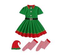 Conjunto de Disfraz de Figura de Navidad | Lindo Vestido Clásico de Santa - Disfraz de Figura temática de Navidad | Para Cumpleaños Drama Teatro Escena Actuación Desfile Eventos Estudiantes de la