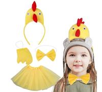 Conjunto De Disfraz De Gallo Para Niños, Disfraz De Pollo De Dibujos Animados Con Pajarita Para La Cabeza, Ropa Suave De Fantasía Para Acción De Gracias, Navidad, Juego Escolar, Tema De Corral De Truc