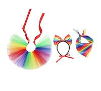 Conjunto de disfraz de gato con falda ajustable, diadema y bandana para gatos y perros pequeños