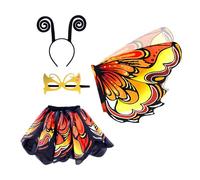 Conjunto de disfraz de genérico - Immersive Scene Prop, Butterfly Fairy Wing, traje Tutu Skirt Accessory, Lightweight Dress Up Wings, Dress Up Set | Kids Costumes Set For 3 12 Years Old Party