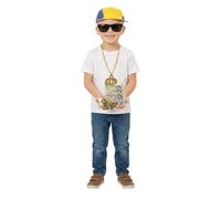 Conjunto de disfraz de libro rico para niños, disfraz con gorra de béisbol, gafas negras, cadena de dólares multimillonarios, dinero falso y corbata escolar, perfecto para Halloween y Día Mundial del