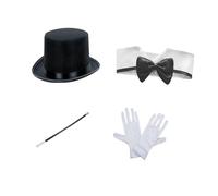 Conjunto de disfraz de mago RolePlay, disfraz de mago de Halloween, sombrero de, varita mágica, guantes blancos, disfraz para niños