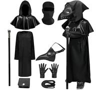 Conjunto de disfraz de médico de la peste para Halloween, accesorios de médico de la peste para niños, capa con capucha, cinturón, guantes, máscara de pico, disfraz para Halloween, fiesta de carnaval