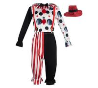 Conjunto de disfraz de payaso | Disfraz de payaso para cosplay - Divertidos pantalones de vestir con tirantes de sombrero, traje de Halloween para hombres y mujeres