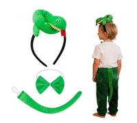 Conjunto de disfraz de serpiente genérico - Snake Headband, Tie & Tail 3-Piece Kit | Animal Fancy Dress For Kids & Adults | Ideal para World Book Day, Halloween, Jungle Theme Parties & School