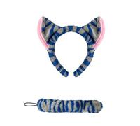 Conjunto de disfraz de tigre con orejas de tigre, diadema, corbatín, cola, para Halloween, cosplay, fiesta, accesorios para niños, disfraz de tigre para adultos, mujeres y niños pequeños