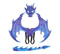 Conjunto de disfraz Di Drago Per Bambin con E Coda Per Halloween | Disfraz Da Drago Dinosauro Cosplay Set Tuta Draghetto Verde Fiamme Abbigliamento Carnevale Eventi Festa Scolasti