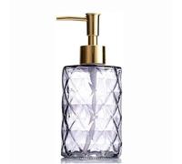 Conjunto de dispensador de loción de jabón de vidr Glass Soap Dispenser Multicolor 400ml Press Type For Kitchen Bathroom(Gray)