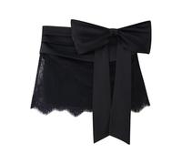 Conjunto de distensión en Dentelle y satén for Mujer - Chemisier élégant à Bordure en Dentelle et Short, Pijama Deux pièces Doux et Confortable.(Shorts,S)