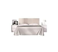 Conjunto de dormitorio lusa cabecero + 2 mesitas de noche blanco/natural 106x259x34,2 cm