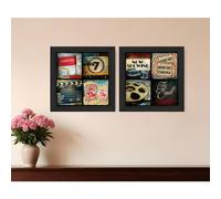 Conjunto de dos impresiones art sticas de pared enmarcadas en negro de At The Movies 2