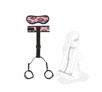 Conjunto de Dos Piezas con Banda de Resistencia para Yoga de Alta Costura con Encaje Rosa y Antifaz Combo Pack con Banda de Resistencia para Yoga y Antifaz