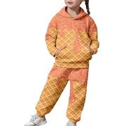 Conjunto de Dos Piezas con Capucha, Camiseta de Manga Larga y Pantalones Casuales con Estampado para niñas Grandes y jóvenes, Ajuste Suave y cómodo.