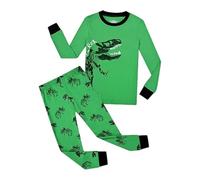 Conjunto de Dos Piezas con Estampado de Dinosaurios para niños. Cómodo Mono y Camiseta con pantalón. Diseño Moderno con temática de Dinosaurios para Uso Diario Informal y Actividades al Libre.#349