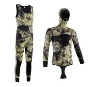 Conjunto de dos piezas de 3mm de manga larga para hombre mujeres,traje de baño de buceo traje de neopreno,Traje de Pesca Sub y Apnea,esnórquel,Surf,Interior de Partido,Complete Wetsuit,Trajes húmedos