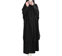 Conjunto de dos piezas de vestido musulmán de jilbabs para mujer, oración, hiyab khimar + maxi falda, traje de caftán, longitud completa, manga larga, Abaya Burka, cubierta completa, vestidos árabes,