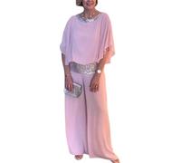 Conjunto de Dos Piezas Pantalón Trajes Madre de la Novia Vestido Invitado de Boda Gasa Fluida Elegante Mujer Trajes Formales