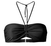 Conjunto de dos piezas para mujer con parte superior bandeau bikini pantalones para vacaciones playa, Negro , S