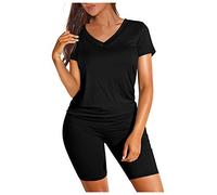 Conjunto de dos piezas para mujer, tallas grandes, elegante, informal, chándal de verano, ligero, camiseta y pantalones cortos, gimnasio, cómodo, para correr, hacer ejercicio, curvy, para la playa