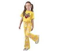 Conjunto de dos piezas para niña adecuado para San Valentín con top corto estampado de corazones y y pantalón estilo ligero y cómodo para primavera y verano Ligereza que se Agradece al Vestir