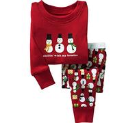 Conjunto de Dos Piezas para niños pequeños, bebés, niños y niñas, Pijama de Navidad, muñeco de Nieve, Ropa de Dormir, Camiseta, Pantalones, Conjuntos de Ropa Albornoz Familiar Piezas Años
