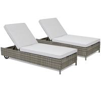 Conjunto de dos tumbonas de technoratán Tobago Garden Point gris