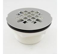 Conjunto de drenaje de ducha de PVC con cubierta de filtro de malla de acero inoxidable adecuado para suelos de ducha de fibra de vidrio acrílico y líneas de drenaje de PVC ABS de 2 pulgadas (plata)