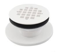 Conjunto de drenaje de ducha de PVC con cubierta de filtro de malla de acero inoxidable adecuado para suelos de ducha de fibra de vidrio acrílico y líneas de drenaje de PVC ABS de 2 pulgadas (blanco)