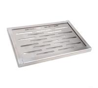 Conjunto de drenaje de piso con marco de acero inoxidable y cubierta perforada para gestión municipal de aguas pluviales (200 x 300 x 20 x 2)