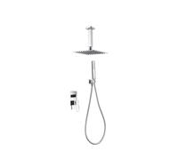 Conjunto de ducha con una grifería de latón de diseño moderno de acabado cromado estocolmo Suecia de Imex - Plateado / Latón / Imex