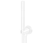 Conjunto de ducha de mano Steinberg Serie 100 con codo de conexión integrado, ducha de mano de varilla, 1001670W, Color: Blanco mate