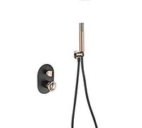 Conjunto de ducha empotrado Imex Olimpo Negro Oro Rosa GPC033-NOR