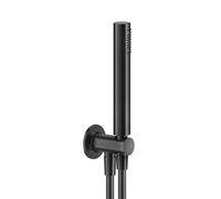 Conjunto de ducha Gessi Inciso, con codo de conexión a la pared 1/2 y soporte, manguera de 1,50 m y cabezal de ducha anticalcáreo, 58123187, Color: Bronce antiguo