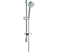 Conjunto de ducha hansgrohe Croma 100 Vario, EcoSmart, con barra de ducha de 65 cm y jabonera, cromo, 27776000