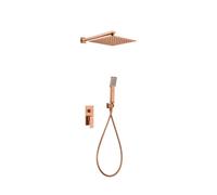 IMEX Conjunto de ducha monomando empotrado PISA GPP048/ORC - mango y rociador oro rosa cepillado
