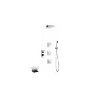 Conjunto de ducha para pared de acabado cromado con un diseño moderno Formentera de Imex