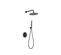 IMEX NAPOLES GTN047/NG conjunto de ducha termostático empotrado con rociador a pared acabado negro mate nápoles - Negro / Latón / Imex
