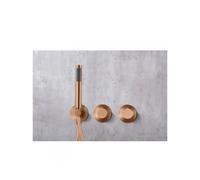 Conjunto de ducha termostático empotrado con rociador a pared o a techo acabado oro rosa cepillado assen de Imex - Rociador a pared