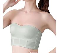 Conjunto de Embarazo Ropa interior sin Tirantes Brillante de Gran Tamaño para Mujeres Top Tubular para Mujeres Alto Relación lateral Cerca del Pecho Hermoso Sujetador Conjunto de Baño Colgando, gris
