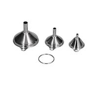 Conjunto de embudo de 3pcs, embudo de acero inoxidable llenado de botellas de botellas con fugas separatorias Dispensador de líquido integrado con círculo para agregar sal