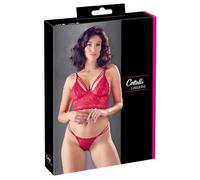 Conjunto de encaje rojo, talla L-XL