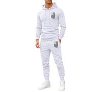 Conjunto de entrenamiento deportivo para hombre, con cremallera completa | Conjunto de ropa de descanso, pantalones deportivos, sudadera con capucha, pantalones cónicos, ropa deportiva Co-ord para uso